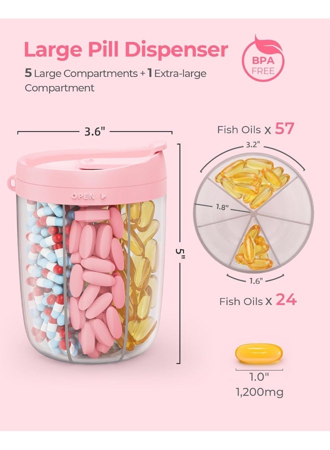 AMOOS Large Pill Dispenser With 6 Compartments - Image 2